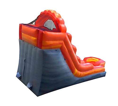 TentandTable 15-Foot Fire Red Marble Inflatable Water Slide, Wet or Dry, Commercial Grade, 1.5 HP Blower and Stakes Included