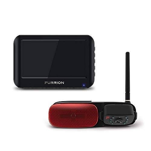 Furrion Vision S FOS43TASR 4.3 inch Wireless RV Backup System with 1 Rear Markerlight Camera, Infrared Night Vision and Wide Viewing Angle, Red and black