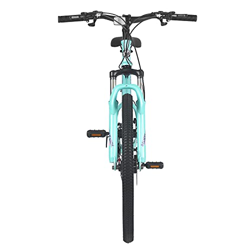 ABORON Adult Mountain Bike, Adult Cruiser Bike, 7-21 Speeds, 20”-27.5“, Unisex MTB for Adult/Youth, Multiple Configurations/Choices/Colors (24" 21speed, Suspension Front- Mint)