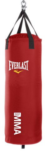 Everlast 70-Pound MMA Poly Canvas Heavy Bag (Red)