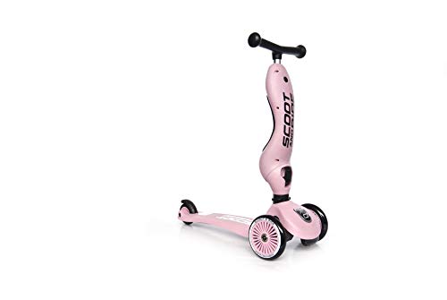 Scoot & Ride - Highwaykick 1 Children Adjustable Seated or Standing 2-in-1 Scooter Including Safety Pads (Rose) - for Ages 1-5