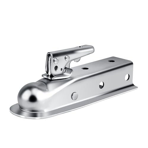 METOWARE Straight Trailer Tongue Coupler for 2" Ball, 2" Channel Width Trailer Coupler 3,500LBS