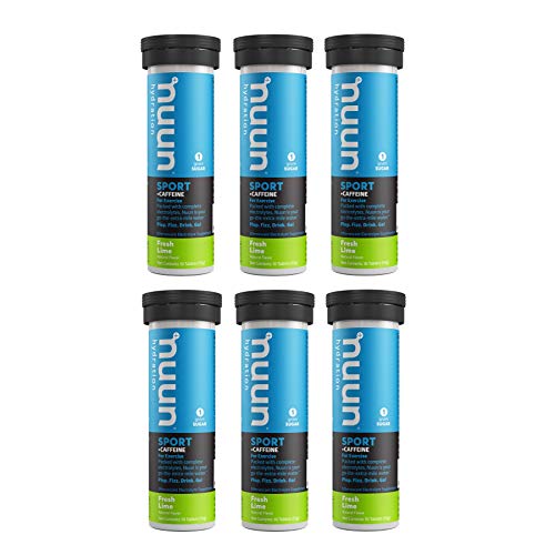 Nuun Energy: Fresh Lime Electrolyte +Caffeine Drink Tablets (6 Tubes of 10 Tabs)