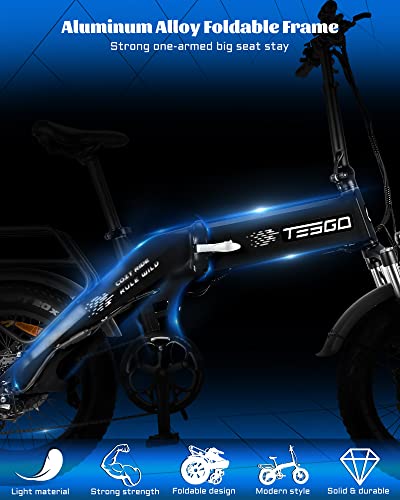 Folding Electric Bikes for Adults 1000W/750W, TESGO STT Fat Tire EBike Max 32Mph with 48V 15AH Battery, 20" Bike Fork & Hydraulic Brakes, Shimano 8-Speed Gears Electric Bicycles,[UL Certified]