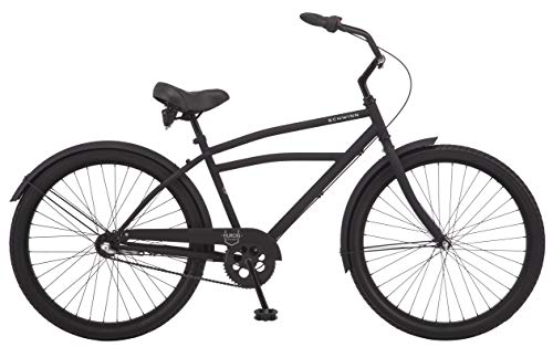 Schwinn Huron Adult Beach Cruiser Bike, Featuring 17-Inch/Medium Steel Step-Over Frames, 3-Speed Drivetrains, Black