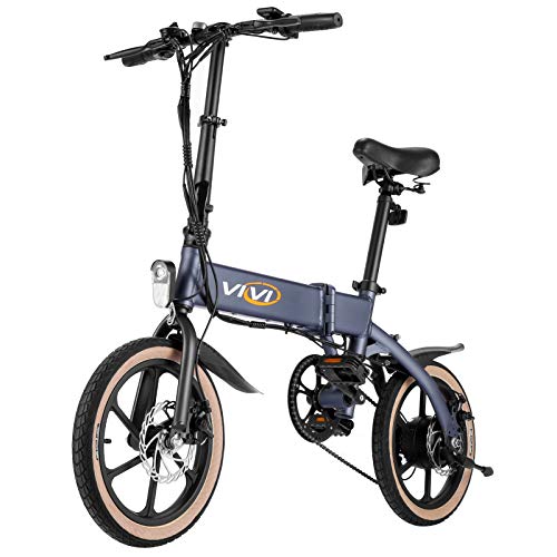 Vivi 16" Folding Electric Bike 350W Brushless Motor, 40 Miles Range, 36V/10.4Ah Battery, 20MPH,Super Light and Small EBike for Adults and Teens, Shimano Professional 6 Speed Gears
