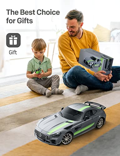 MIEBELY Remote Control Car, Mercedes Benz 1/16 Scale Official Authorized GT R Pro Rc Cars 7.4V 500mAh Rechargeable Battery 2.4Ghz Rc Drift Cars W/LED Toy Car Birthday Gift for Boys Kids Adults Age 6+