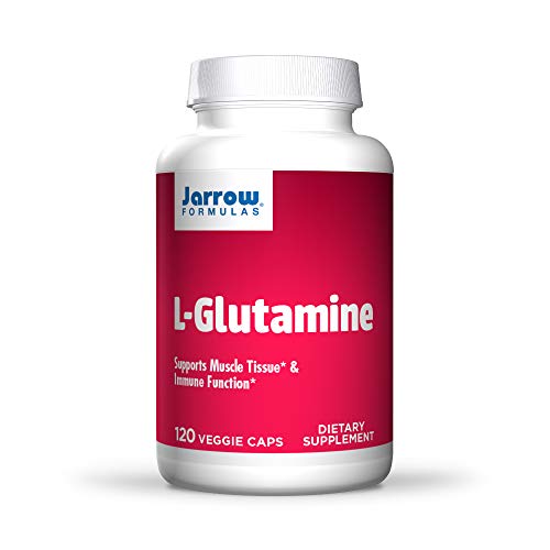 Jarrow Formulas L-Glutamine - 120 Veggie Caps - Supports Muscle Tissue & Immune Function - 100% L-Glutamine - 120 Servings