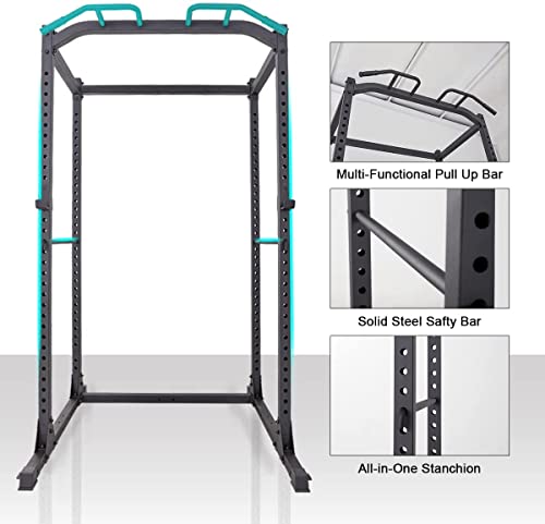 papababe Squat Rack 1200-Pound Capacity strength training power cages for Home Gym Equipment