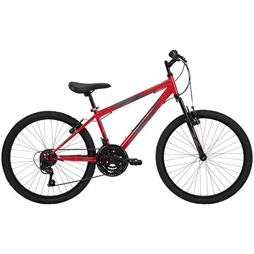 Huffy Stone Mountain Hardtail Mountain Bike, 24 Inch, 21-Speed, Lightweight, Gloss Red (74808)