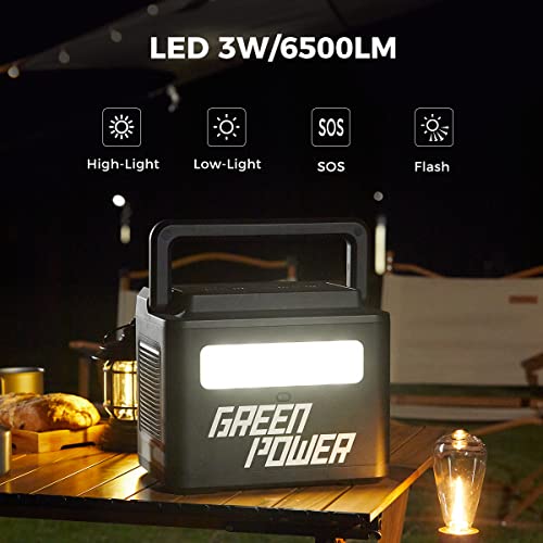 Green Power Portable Power Station 700W with 716Wh LiFePO4 Backup Battery/ 4 AC Outlet/ 2 Wireless Charging Outdoor Solar Generator Power Station For Emergencies/Homeuse/Camping RV（Grade A Cells）