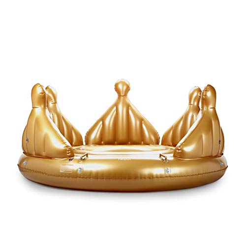 FUNBOY Giant Inflatable Luxury Royal Crown Island Pool Float in Gold, Perfect for a Summer Pool Party