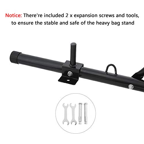 Weanas Folding Heavy Bag Stand Portable Freestanding Sandbag Rack Height Adjustable Heavy Duty Corner Punching Bag Stand with Pull-up Bar