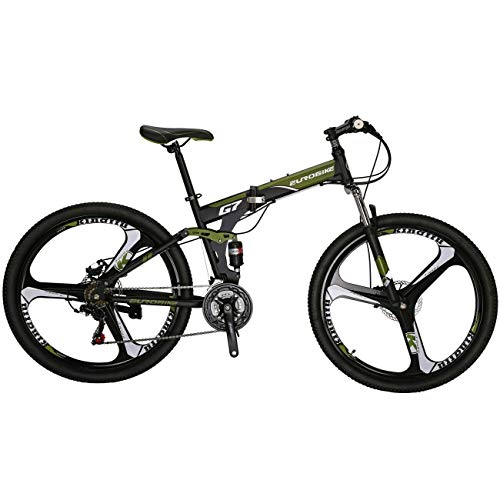 Folding Mountain Bikes 27.5 for Men Adult Bicycles 3 Spoke(Green)