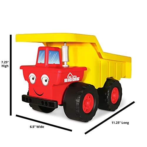 The Big Dig Dump Truck | Made of 100% Recycled Plastic | 11.25" Long x 6.5" Wide x 7.25" Tall | Red and Yellow | Ages 3+