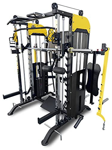 French Fitness FSR90 Functional Trainer Smith & Squat Rack Machine (New)