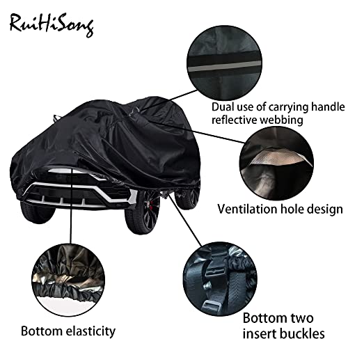 RuiHiSong Kids Ride-On Toy Car Cover,Outdoor Heavy Duty 600D Oxford Fabric Power Wheels Cover Waterproof All Weather,Kids Ride On Truck Car Cover with Buckle and Vent,Oxford Fabric (55x34x34 inches)