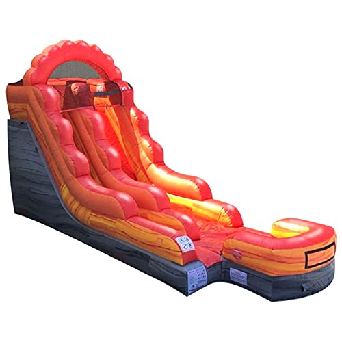 TentandTable 15-Foot Fire Red Marble Inflatable Water Slide, Wet or Dry, Commercial Grade, 1.5 HP Blower and Stakes Included