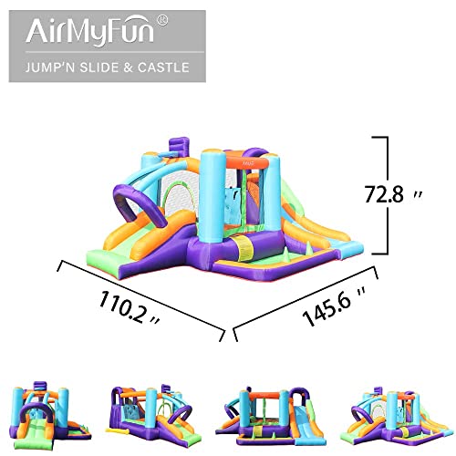 AirMyFun Bounce House for Kids Toddler Inflatable Bouncy Castle with Blower Outdoor Indoor Backyard Jumping House with Slide