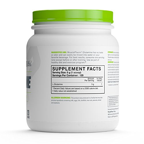 MusclePharm Essentials Glutamine Powder, Pure L-Glutamine, 120 Servings, 1.32 Pound (Pack of 1)