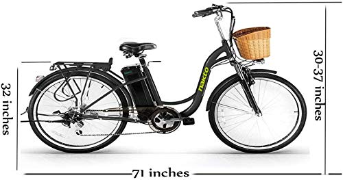 Nakto 26" 250W Cargo-Electric Bicycle 6 Speed e-Bike with 36V Lithium Battery Aadult/Young Adult-Women Electric Bike(Black)