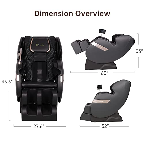 Real Relax 2022 Massage Chair of Dual-core S Track Recliner with Smart Voice Controller Zero Gravity, Black