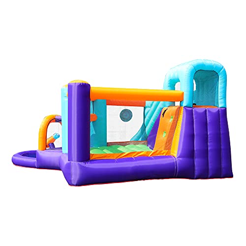 AirMyFun Bounce House,Water Bounce Slide House,Water Jumper Slide,Inflatable Water Park with Splash and Slide,Wet or Dry Bouncing Slide Combo with Air Blower for Kids Outdoor