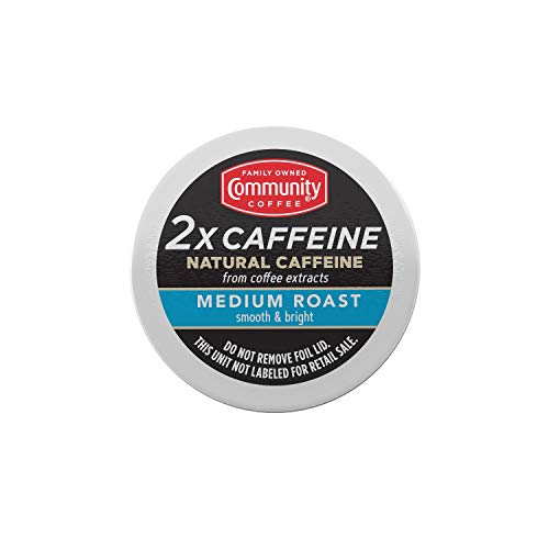 Community Coffee 2X Caffeine Medium Roast, 10 Count Coffee Pods, Compatible with Keurig 2.0 K-Cup Brewers, 10 Count (Pack of 1)