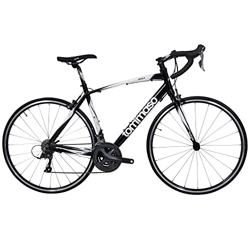 Tommaso Imola Endurance Aluminum Road Bike, Shimano Claris R2000, 24 Speeds - Black - Large