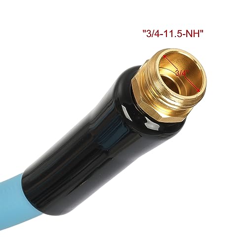 NBXPOW 100FT RV Drinking Water Hose 5/8'' Heavy Duty Garden Hose with 3/4" NH Fitting Connections Anti Kink Waterhose Blue