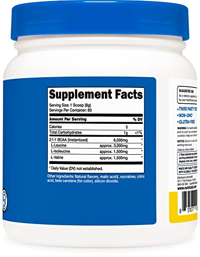 Nutricost BCAA Powder- 2:1:1 (Pineapple) 60 Servings