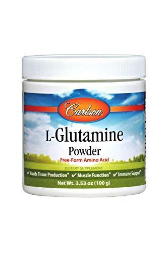 Carlson - L-Glutamine Powder, Free-Form Amino Acid, 3 g, Muscle Tissue Production & Function, Immune Support, 3.53 oz (100 g)