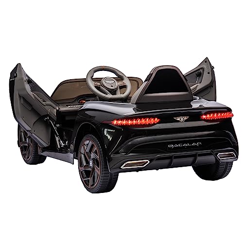 12V 7A Electric Kid car with Parent Remote, Licensed Bentley Mulsanne Cars for Kids, Battery Powered Kids Ride on Car w/ 3 Speed, Ride On Toy w/ MP3, Bluetooth, LED Headlights, Safety Belt, Black