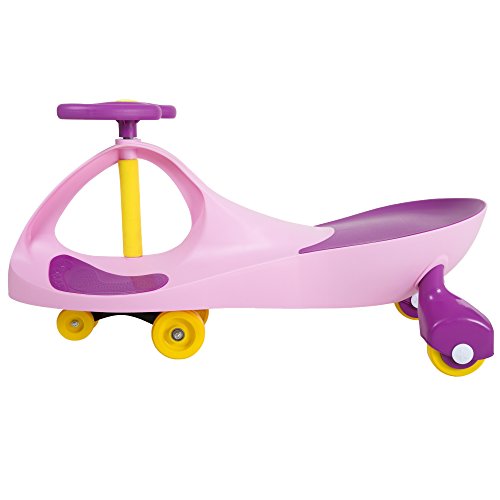 Wiggle Car Ride On Toy – No Batteries, Gears or Pedals – Twist, Swivel, Go – Outdoor Ride Ons for Kids 3 Years and Up by Lil’ Rider (Pink and Purple)
