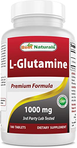 Best Naturals L-Glutamine 1000mg Fuel for Workout (Non-GMO) Tablets, 180 Count