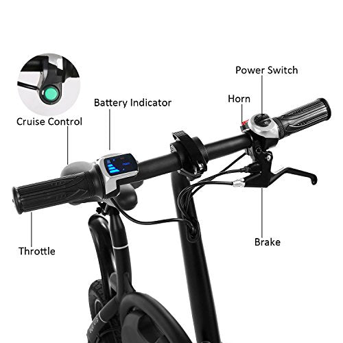 shaofu Folding Electric Bike– 350W 36V Electric Bicycle Waterproof E-Bike with 15 Mile Range, Collapsible Frame, and APP Speed Setting