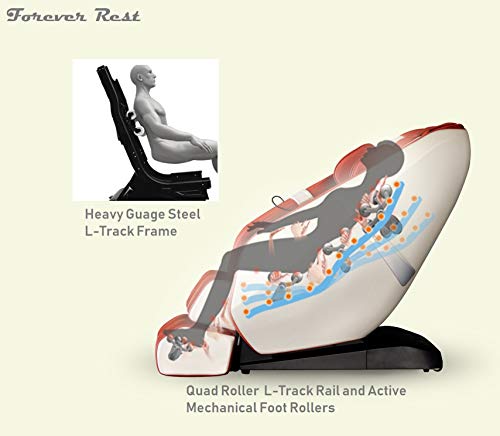 Forever Rest 2022 FR-6KSL Full Body Massage Chair, SL-Track, 3-Stage Stretch, Zero Gravity Recliner, Heat, Bluetooth, Airbag Massage, Rolling Foot Massage, Smart Remote, Space-Saving Massage Chair