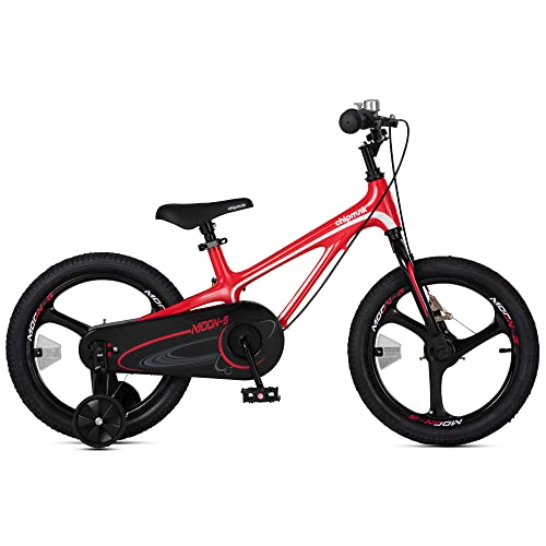 Royalbaby Moon 5 Kids Bike 18 Inch Childrens Bicycle with 2 Handle Brake Training Wheels for Boys Girls Red