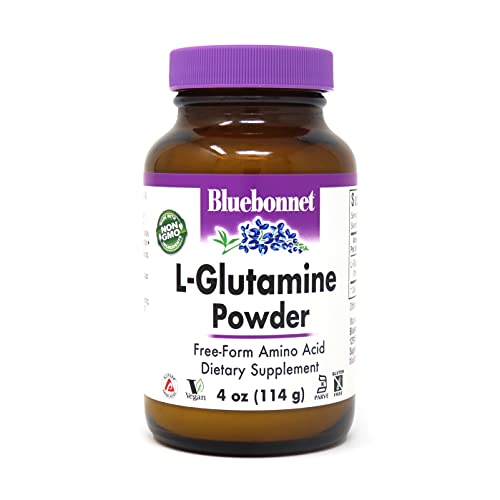 Bluebonnet Nutrition L-Glutamine Powder 5000mg, Supports Immune Function*, Nitrogen Transporter*, Soy-Free, Gluten-Free, Non-GMO, Kosher Certified, Vegan, 4 oz Bottle, 23 Servings