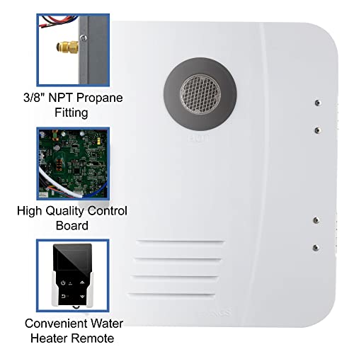 RecPro RV Tankless Water Heater | On Demand Hot Water Heater | Gas Water Heater | Remote Control (White)