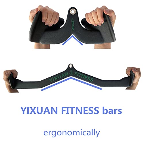 YIXUAN FITNESS LAT Pull Down Bar Cable Machine Attachments for Gym, Pulldown Bars Set with Close Grip LAT Bar and Neutral Grip LAT Bars (Color : 28" and 9")