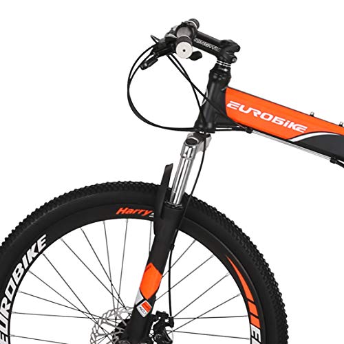 27.5inches Mountain Bike 27.5" 21-Speed Dual Disc Brake Folding Mountain Bike Full Suspension Mountain Bike Orange 27.5 (Orange)