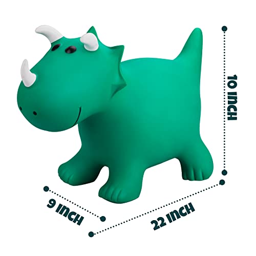 INPODAK Bouncy Horse for Toddler Hopper Animal Bouncing Inflatable Dinosaur Jumping Horse Ride on Hopping Toy for Kids with Pump