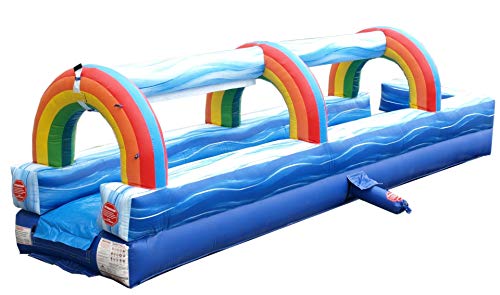 TentandTable Blue Marble Inflatable Slip n' Slide - 25'L x 6'W x 9'H - Commercial Grade - Includes 1.0 HP Blower & Ground Stakes