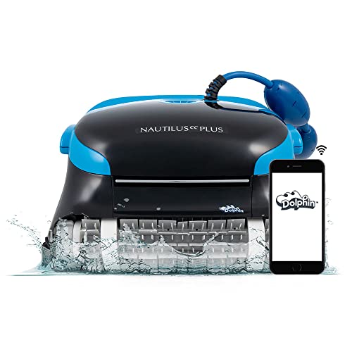 (2023 Upgrade) Dolphin Nautilus CC Plus Robotic Pool Vacuum Cleaner with Wi-Fi Control — Wall Climbing Capability  — Top Load Filters for Easy Maintenance — Ideal for Above/In-Ground Pools up to 50 FT