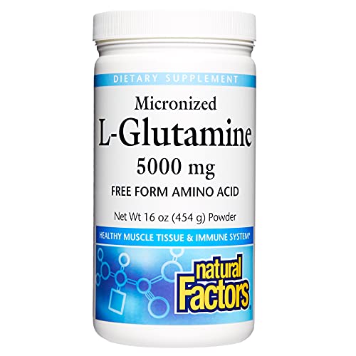 Natural Factors, Micronized L-Glutamine Drink Mix 5000 mg, Supports Muscles and Immune Function, 16 Oz
