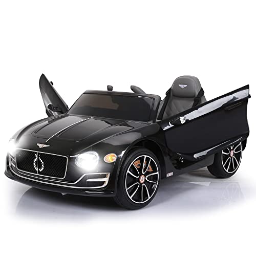 TOBBI Kids Ride On Car 12V Licensed Bentley Electric Powered Vehicle w/Remote Control MP3, Black