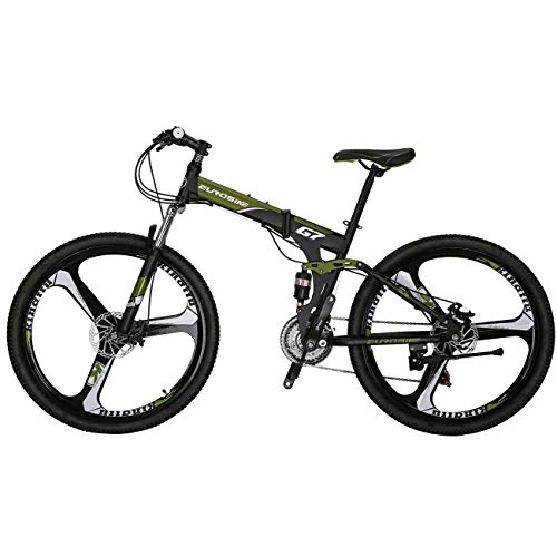 Folding Mountain Bikes 27.5 for Men Adult Bicycles 3 Spoke(Green)