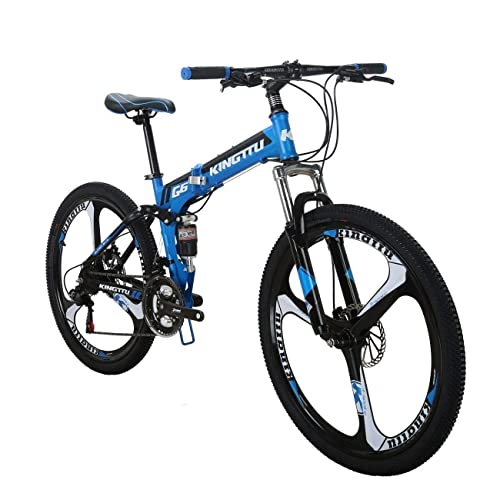 Mountain bike 26 inch for Adults Men and Women 17 inch Frame Dual Disc Brake G6(Blue)