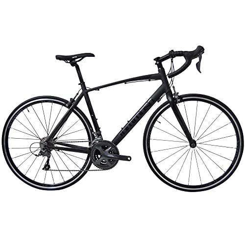 Tommaso Forcella Endurance Aluminum Road Bike, Carbon Fork, Shimano Claris R2000, 24 Speeds, Aero Wheels - Matte Black - Small
